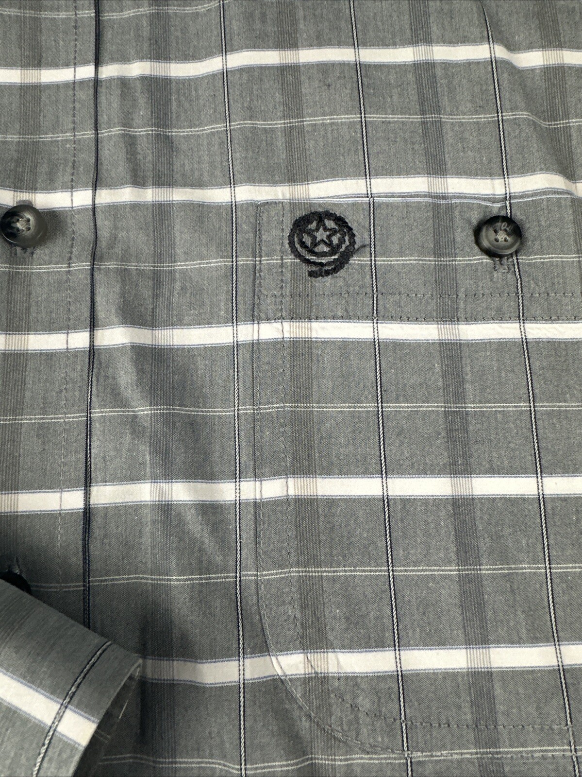 Wrangler George Strait Cowboy Cut Collection Men's Dress Shirt XXL Gray Plaid thumbnail 3