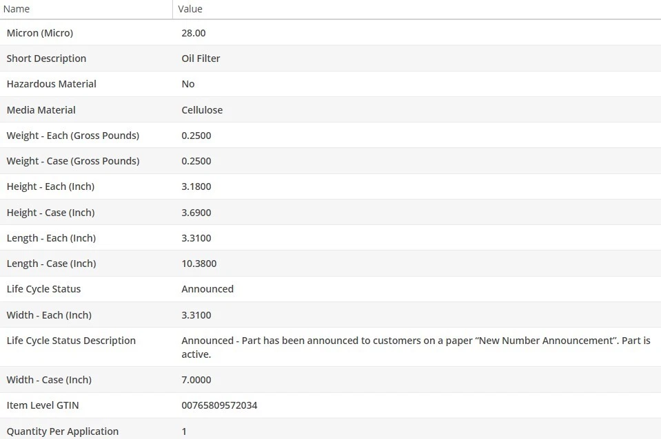 Filtro de aceite tipo OEM WIX para MAZDA 5 2006-2010 L4-2,3 L Foto 4 de 4