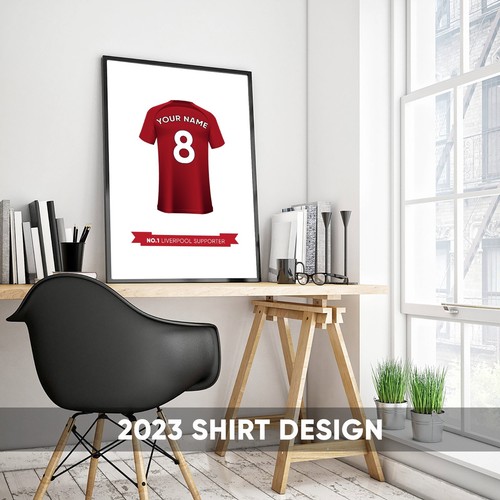 Personalised Liverpool FC Poster Liverpool Player Football Shirt Wall