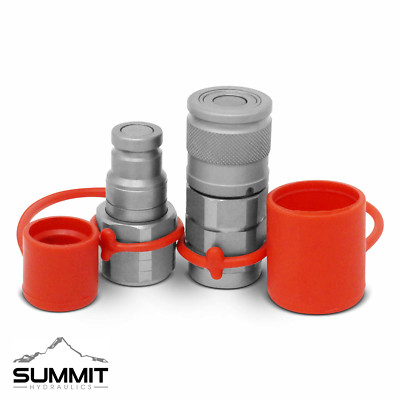 3/8'' Flat Face Hydraulic Quick Connect Coupler / Coupling Set, 1/2'' SAE Thread