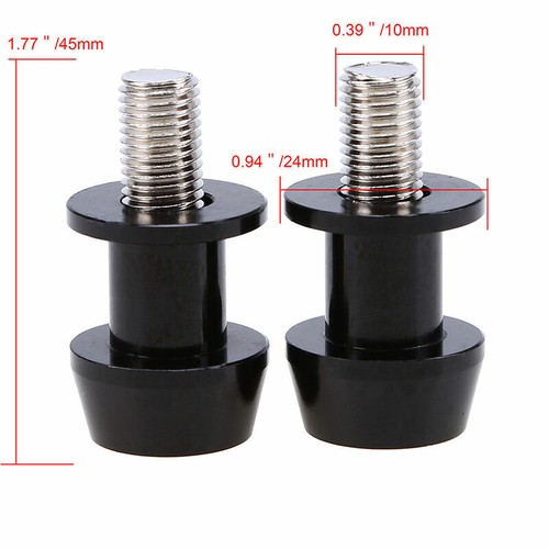 2x 10mm Universal Motorcycle Swingarm Spools Sliders Stand Bobbins for Honda BMW - Foto 4 di 8