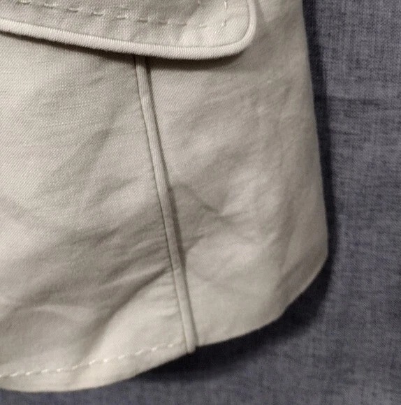 Blazer feminino Ellen Tracy mistura de linho 8 creme escritório carreira minimalista negócios - Imagem 4 de 4