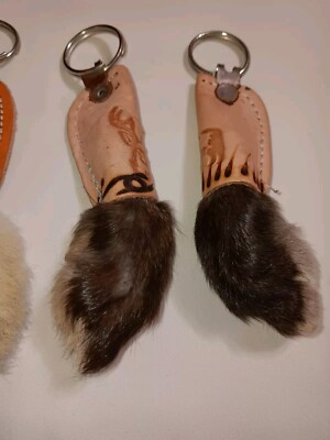 Lucky Rabbits Foot Leather Keychain From Mexico Authentic | eBay