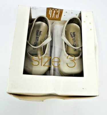 Baby Gap Mary Janes Baby Shoes With Hook & Loop Strap Size 3 In Original Box