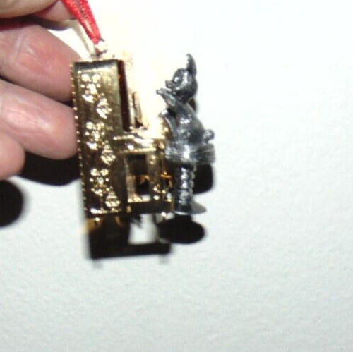 Pewter Bunny Playing Piano Ornament - Picture 3 of 7