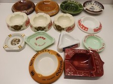 -LOT de 14 CENDRIERS PUB BISTROT PORCELAINE OPALINE PINEAU COGNAC CUSENIER  D