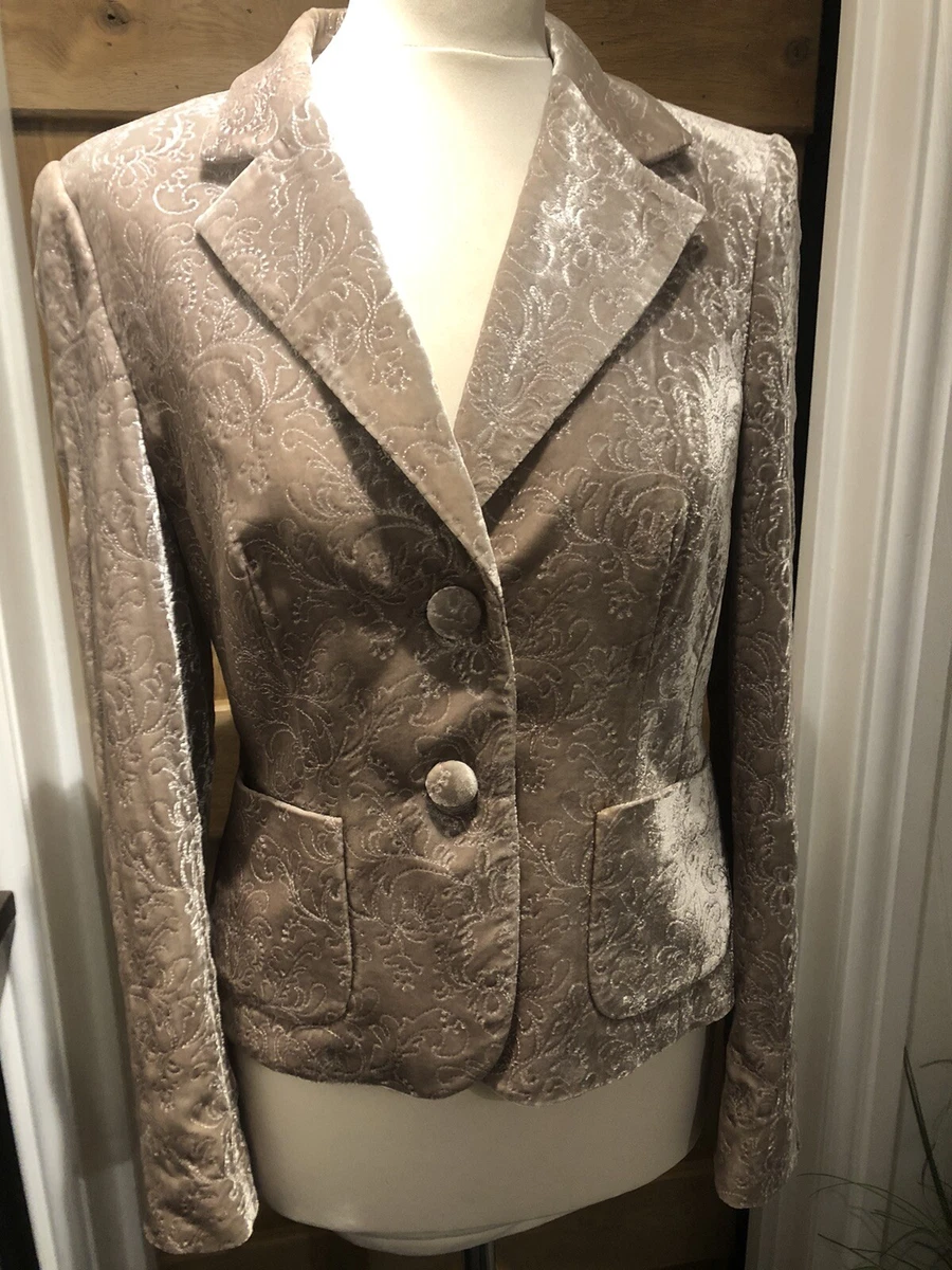 Beige velvet jacket sale