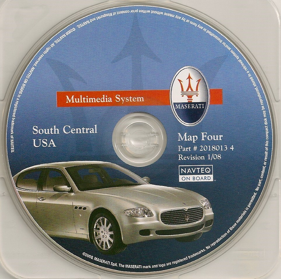 2004-2009 Maserati Quattroporte Navigation CD Map #4 South Central TX OK AR LA