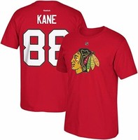 Reebok Herren Patrick Kane Chicago Blackhawks Rotes Name&Number T-Shirt Small