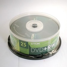 TDK DVD RW 4X 4.7GB 25 Pack Spindle Rewriteable DVD NEW SEALED