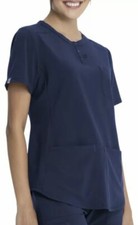 Scrubstar Womens Supreme Stretch Premium Indigo Scrub Top Size XS NWT