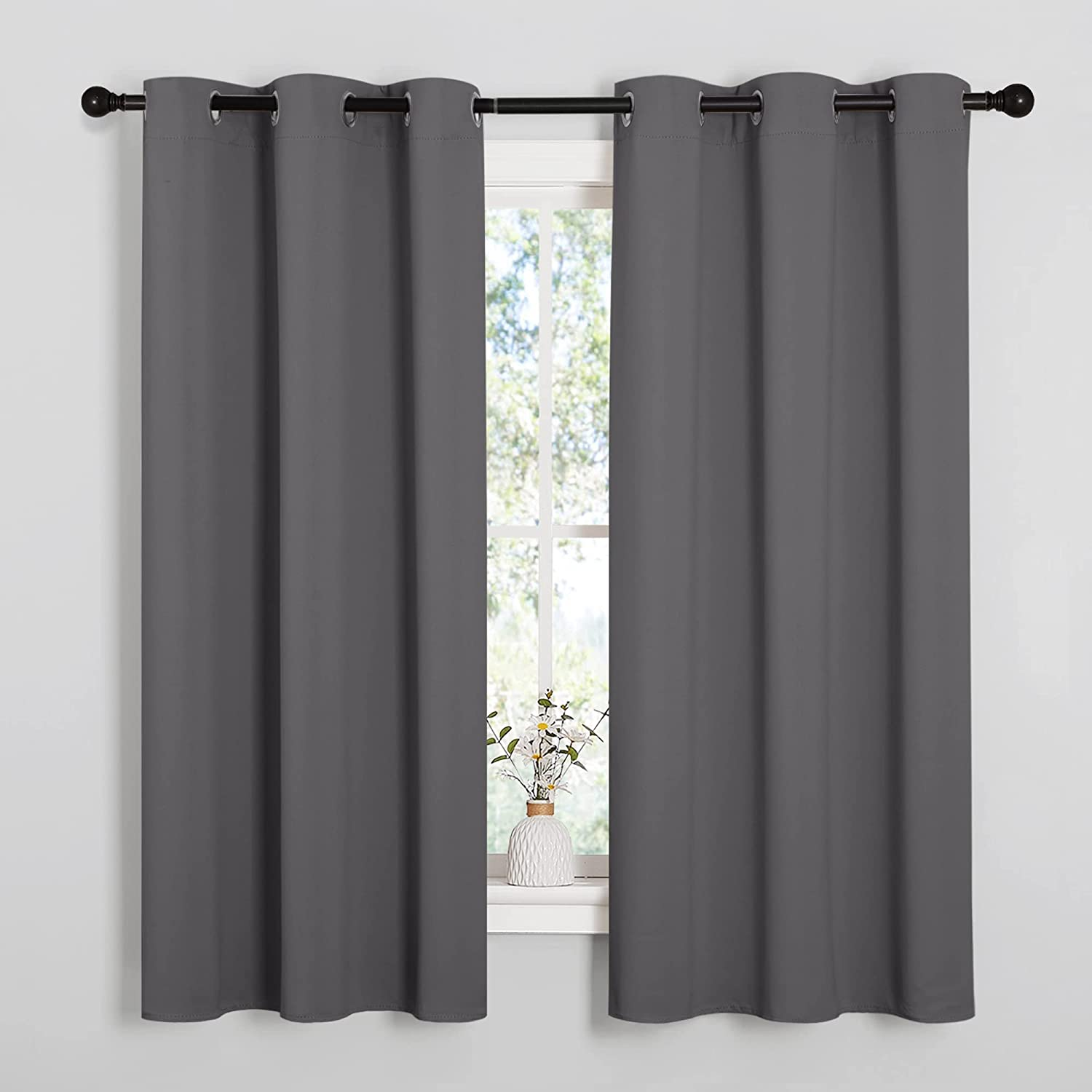 Thermal Insulated Blackout Curtains for Bedroom - 2 Panels 42x63 Inch