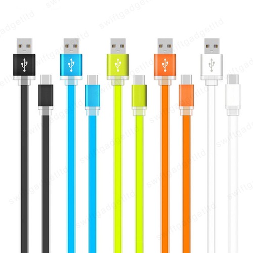 1M Long Flat USB 3.1 Type C Fast Charger USB-C Data Charging Cable Phone Lead - Picture 6 of 11