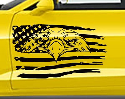 EAGLE USA Flag Hood vinyl Graphic Decal Racing Stripe (Fits Chevrolet CAMARO)