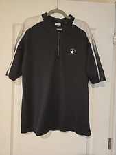 VTG Converse 1/4 Zip Warm Up Jersey Short Sleeve Black Size XL Made in USA