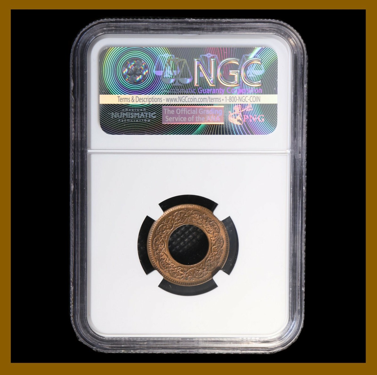 British India 1 Pice, 1943 (B) Bombay Dimond Rare NGC MS 64