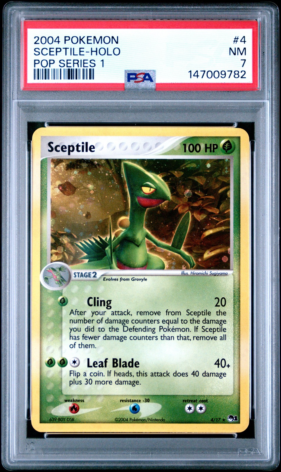 2004 POKEMON POP SERIES 1 #4 SCEPTILE-HOLO PSA 7