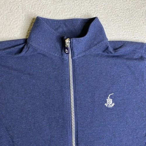 B Draddy Mara Jacket Mens Large Blue Full Zip Mock Neck MCC Logo Golf Preppy image 2