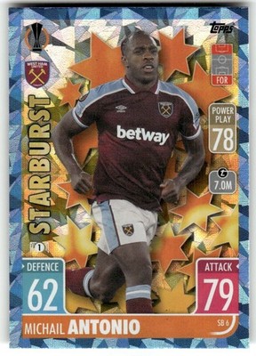 2021-22 Topps UEFA Match Attax Extra MICHAIL ANTONIO Blue Crystal Foil #SB6