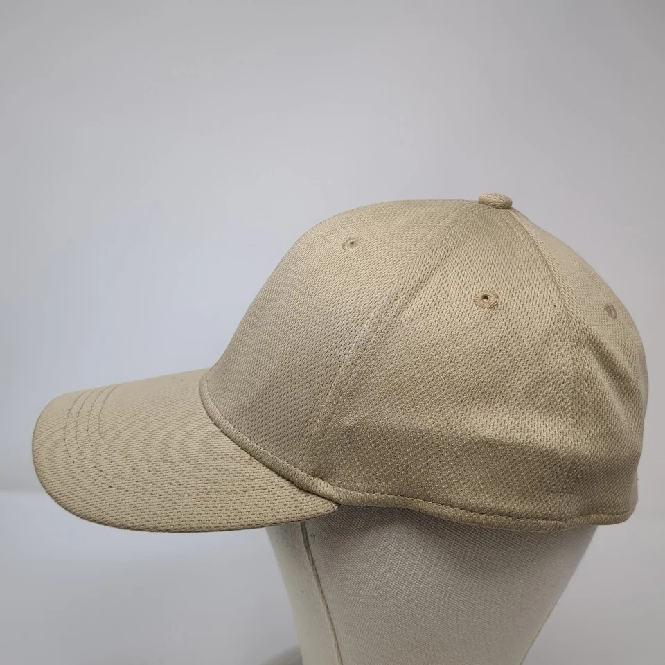 Athletic Works Fitted Baseball Cap Brown XL Vented Holes 6 Panel Blank Polyester - Image 3 of 4