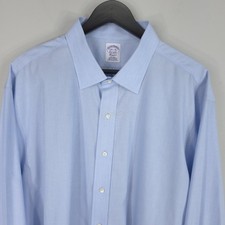 Brooks Brothers Shirt Mens 18.5 36 Blue Classic Non Iron Supima French Cuff