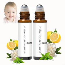 2 Pack Teething Roller Oil All Natural Chamomile  Rose Oil .34oz Each New