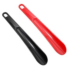 2 Pack 9.8 Inch Plastic Shoe Horns Portable Shoes Helper Stick for Men Women