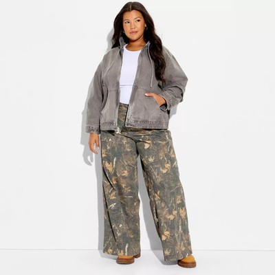 Women's Hooded Zip-Up Denim Jacket - Wild Fable