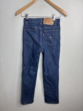 Vintage Levis Jeans Youth 14 Slim 25 Straight Leg Blue Denim Made USA 80s