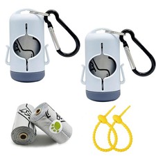 Dog Poop Bag Holder with Leash Clip, Adjustable Strap 2-Side Hooks for Used...