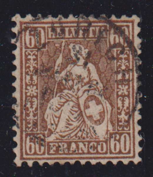 E7697: Switzerland #48 Used, VF, Sound; CV $215