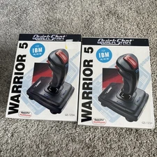 2-Joysticks QUICK SHOT WARRIOR 5 QS-123A Vtg. Computer PC Video Game IBM Sealed