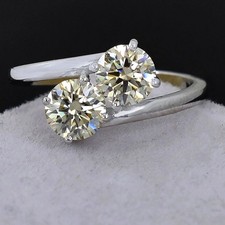 Certified White Diamond 3.00Cts Round Shape Ring In 925 Silver - Tariffs Free