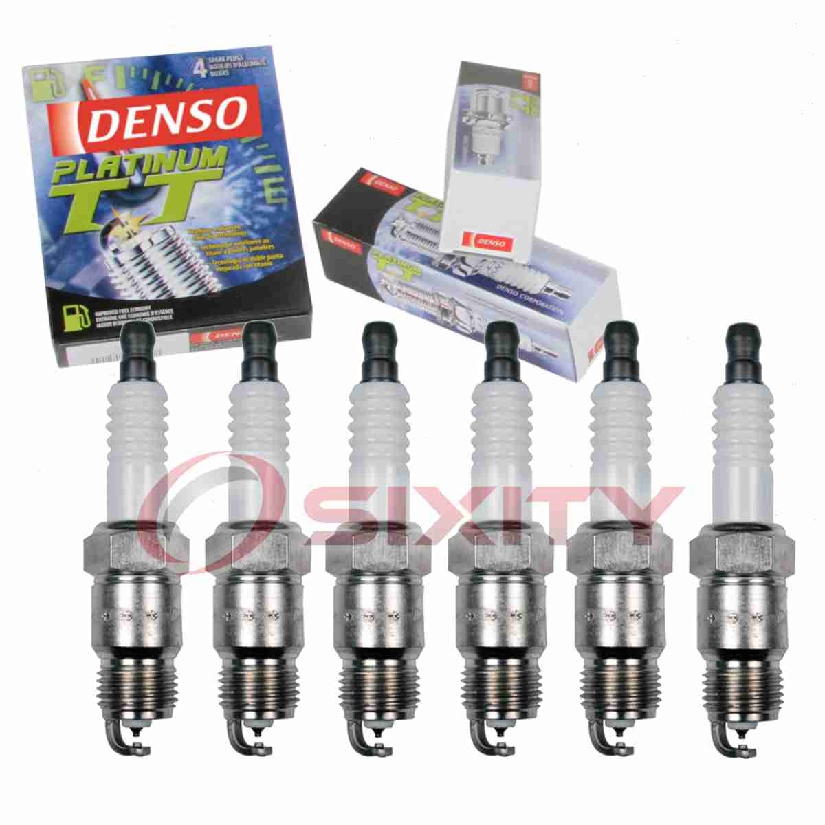6 pc Denso Platinum TT Spark Plugs for 1971-1974 Chevrolet G30 Van 4.1L 4.8L pl