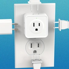 Wall Plug Splitter Multi Socket Adapter 5 Way Outlet Extender for Home Travel