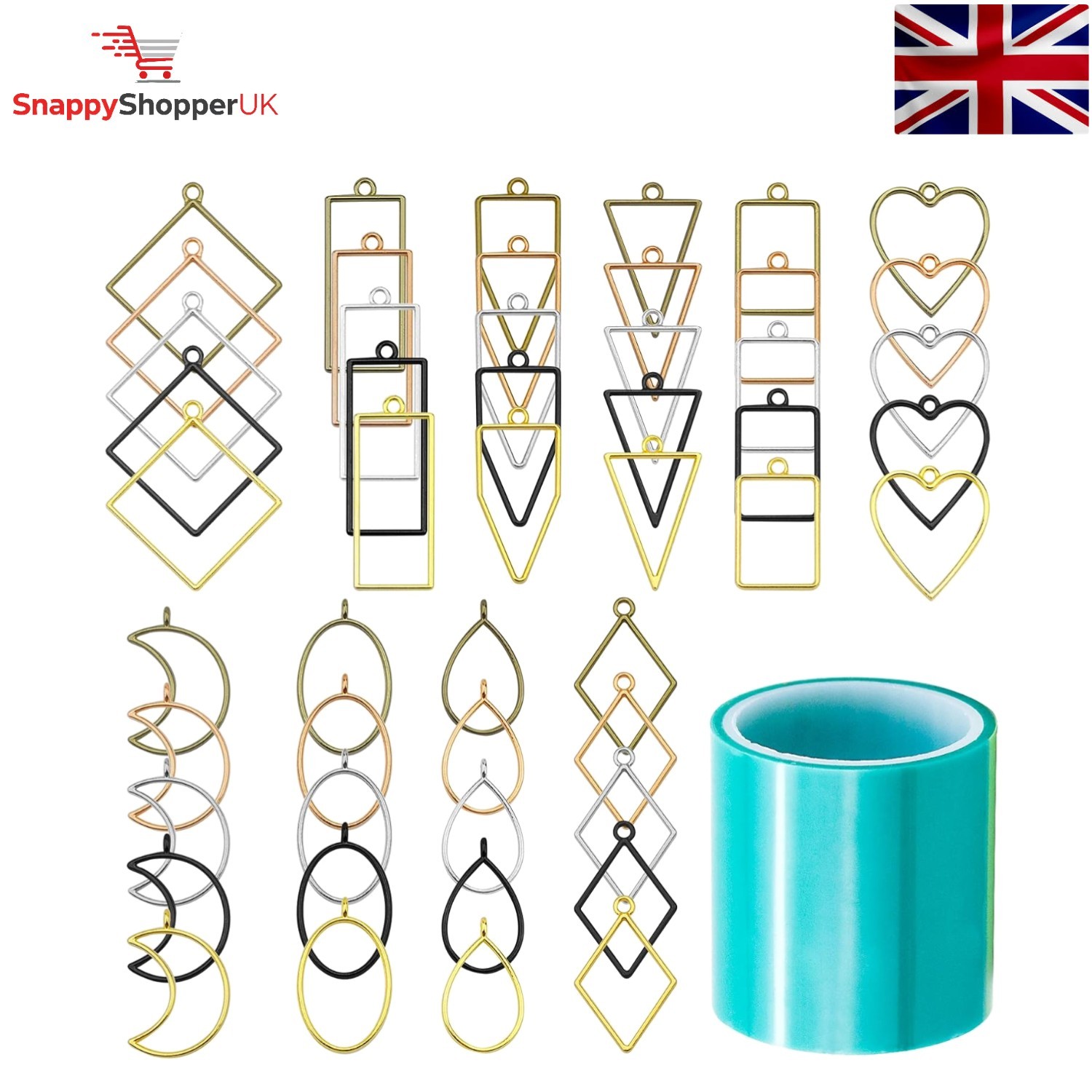 Versatile 51 Pcs Alloy Bezel Frame Pendants - Perfect for Unique Resin Crafting