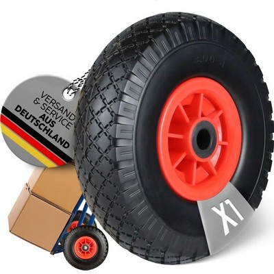 PU Rad Ersatzrad 260x85 mm 3.00-4 Bollerwagen Sackkarre pannensicher Reifen 20mm