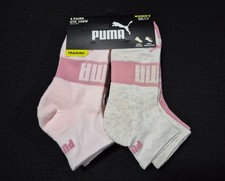 Puma Womens -Training Sports QTR Crew 6 Pairs Cushioned socks  size 5-9.5