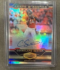 LB-CS Courtland Sutton 2020 Panini Plates & Patches Leaps and Bounds Red /10 AU