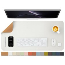 Cork Desk Mat Dual Sided Pad Large Mouse Office Organization 90x43cm White