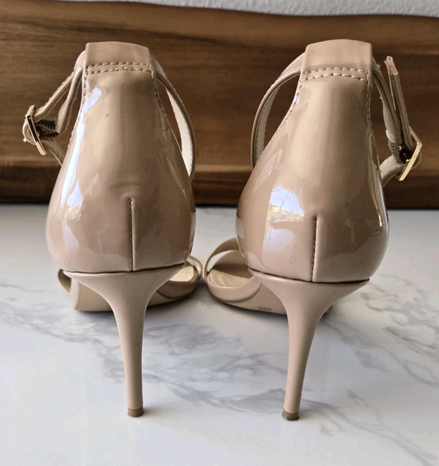 Enzo Angiolini Sandria Stiletto Sandals Biege Size 8.5M Open Toe Ankle Strap - Image 3 of 4