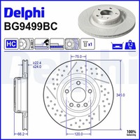 2X Delphi Bremsscheibe BG9499BC FüR BMW 1Er F20 F21 2Er F22 F87 F23 3Er F30 F80