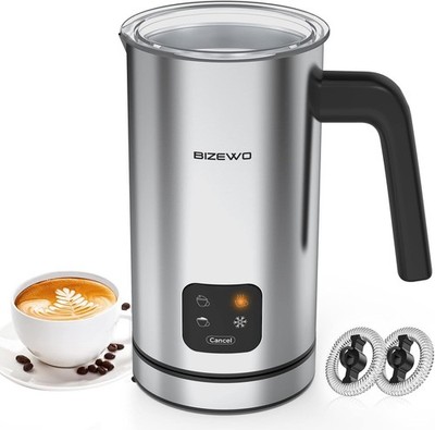 BIZEWO Milk Frother Electric, Warm and Cold Milk Steamer, 4 IN 1 Automatic Milk | eBay