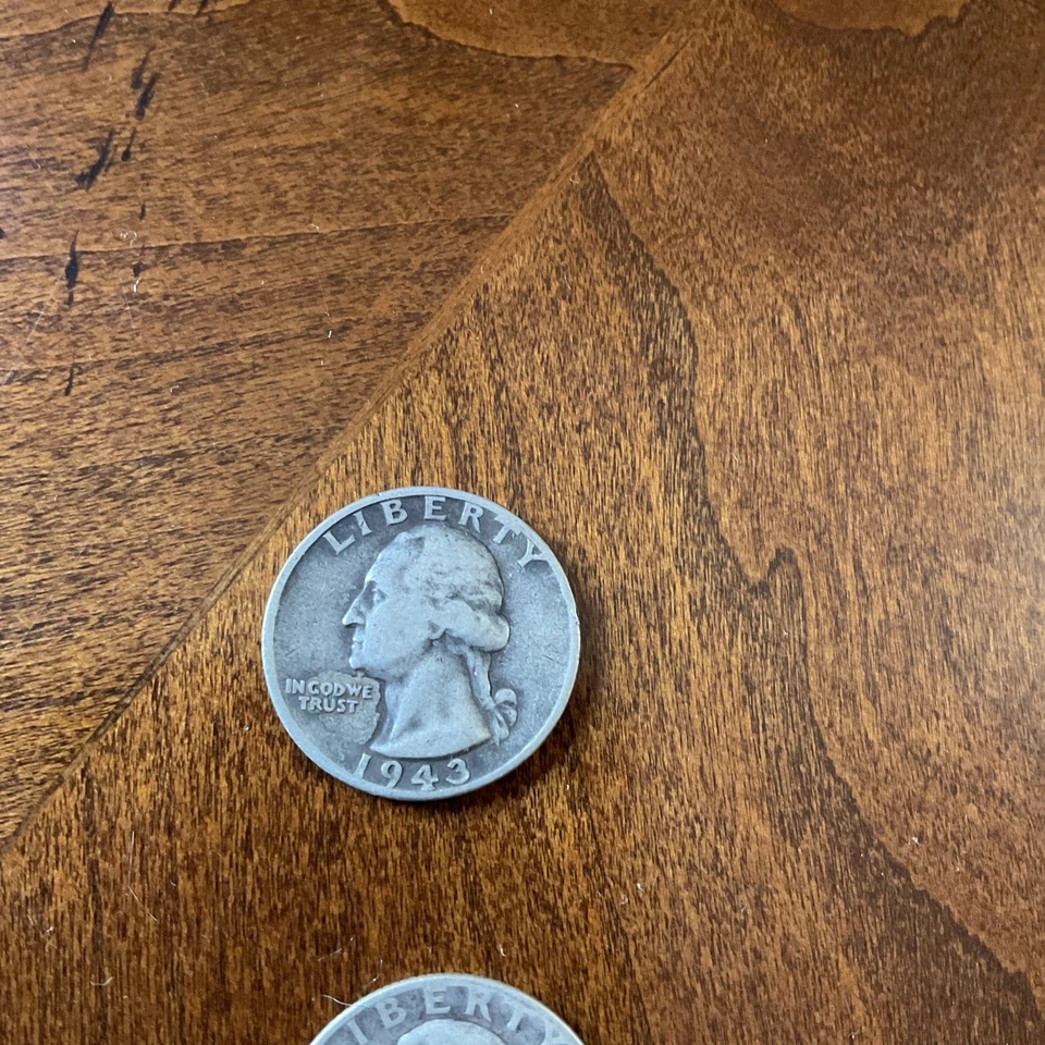 Lot of 4 90% Silver Washington Quarters 1934, 1943 P, 1943 S, 1946 D GREAT SET - Image 3 of 4