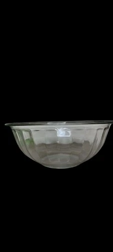 2 Vintage PYREX Mixing Bowl 10"x4" #325 Clear Glass Ribbed 2.5L