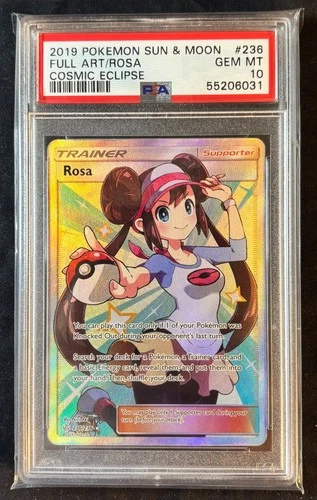Rosa 236 Full Art Trainer 2019 Pokemon Sun & Moon Cosmic Eclipse | PSA 10 | 💎🔥