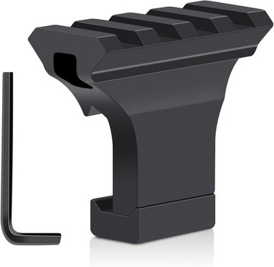 90° Picatinny Offset Rail Mount   3/4/5 Slot Aluminum Adapter for Optics & Light