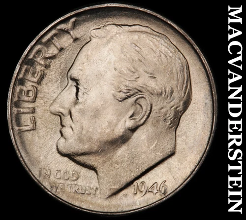 1946-D Silver Roosevelt Dime-Choice Gem BU Lustrous No Reserve #i5810