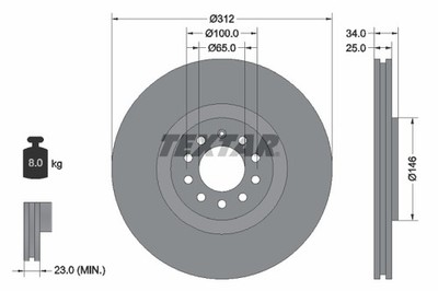TEXTAR 92098505 Bremsscheibe für AUDI,SEAT,SKODA,VW