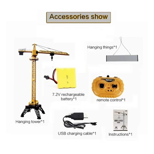 Huina 1585 RC Tower Crane 12-Channel Remote Control Construction Toy - Picture 2 of 4